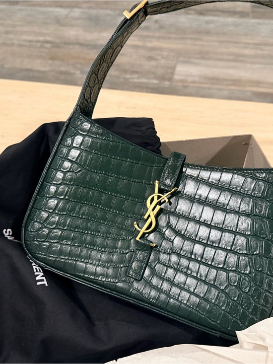 Saint Laurent Handbags - Saint Laurent Le5A7 Forest Green Shoulder Bag with Gold YSL